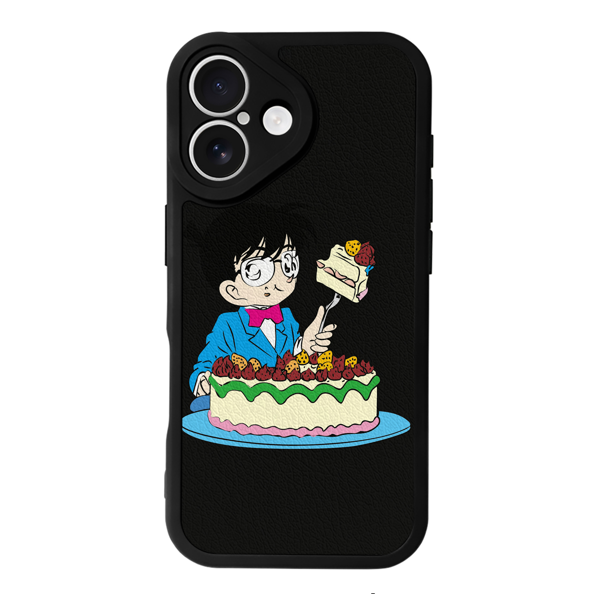 （画像用） 名探偵コナン 江戸川 コナン Detective Conan Conan Edogawa 【iPhone 16シリーズ対応】シリコンスマホケース（レザー調） 材質：シリコン